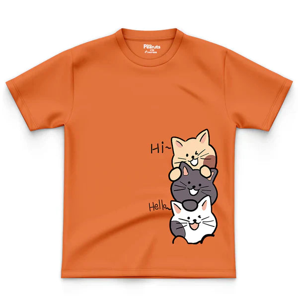 LEFTOVER - COTTON - HI CATS HELLO TEE