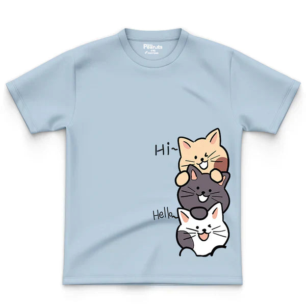LEFTOVER - COTTON - HI CATS HELLO TEE